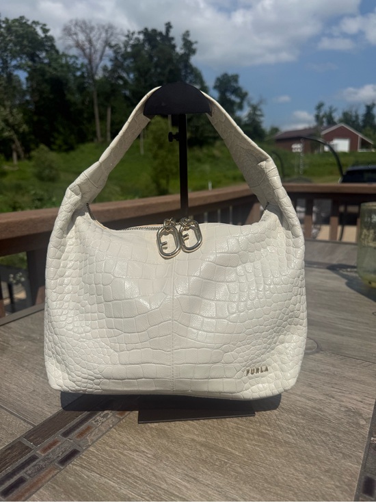 Furla Handbags - EUC Furla Ginger Hobo Bag in croc-embossed leather